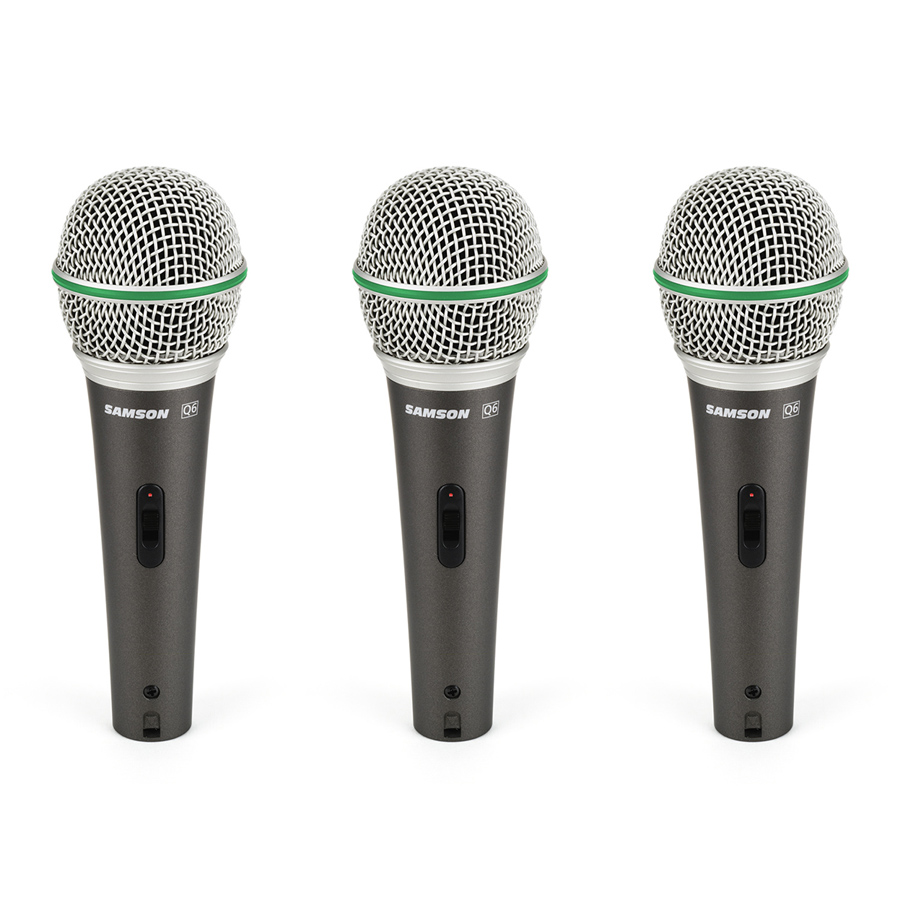 Samson Q6 Dynamic Microphone 3-Pack
