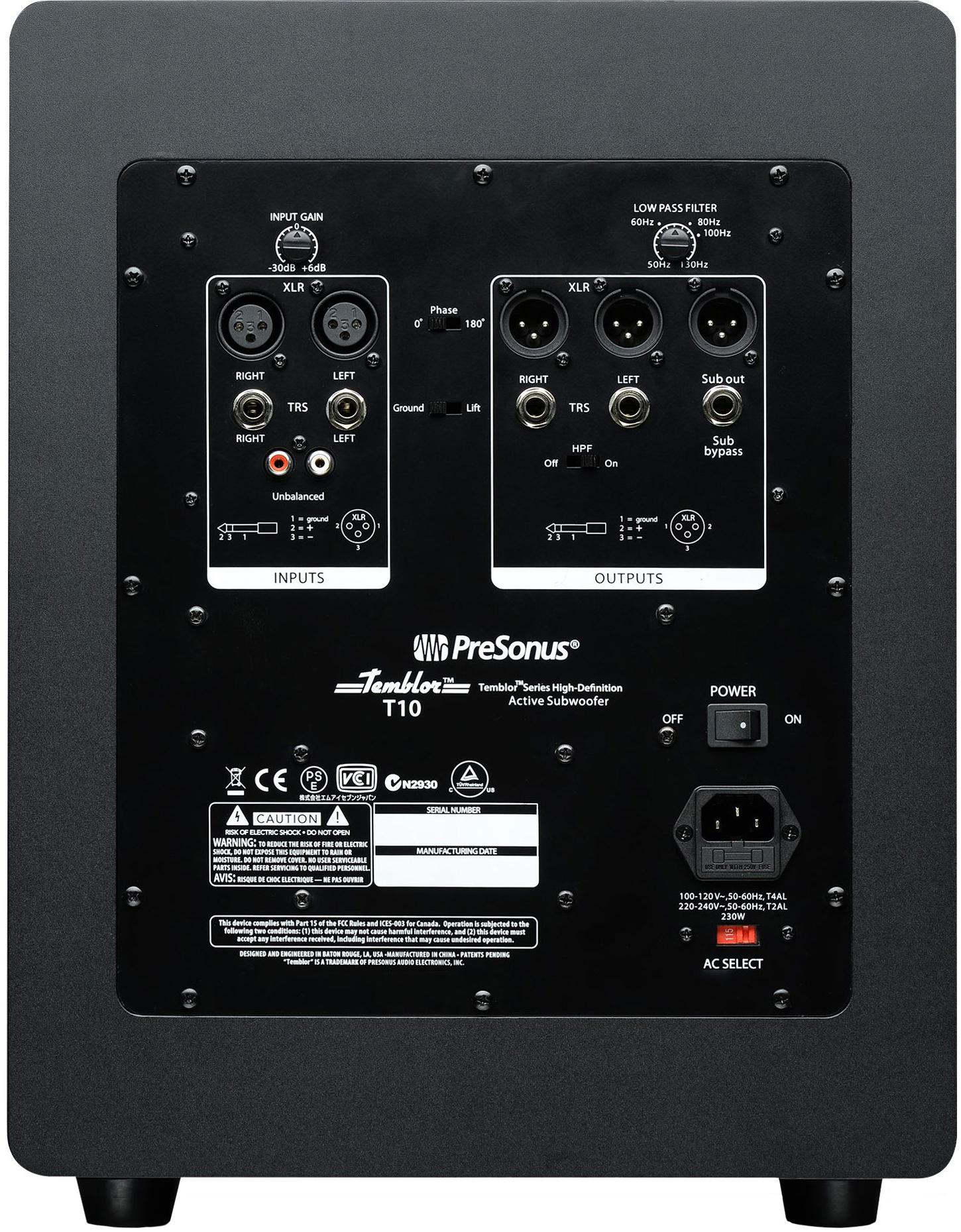 PreSonus Temblor T10 10" Powered Studio Subwoofer - Music ...